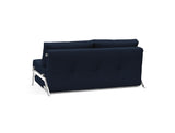 Cubed 160 Chrome sovesofa i 528 Mixed Dance Blue, set skråt bagfra