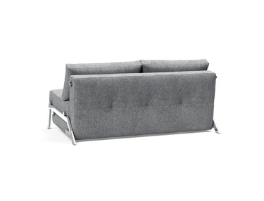 Cubed 160 Chrome sovesofa i 565 Twist Granite, set skråt bagfra