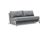 Cubed 160 Chrome sovesofa i 565 Twist Granite, set skråt forfra