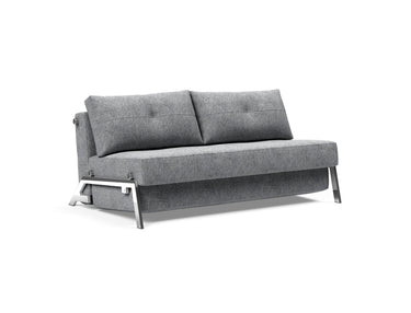 Cubed 160 Chrome sovesofa i 565 Twist Granite, set skråt forfra