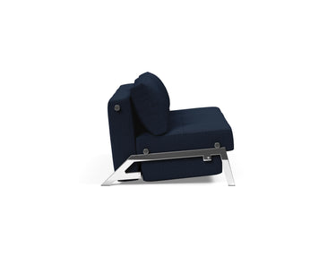 Cubed 160 Chrome sovesofa i 528 Mixed Dance Blue, set fra siden