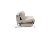 Cubed 160 Chrome sovesofa i 612 Blida Sand Grey, set fra siden