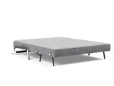 Cubed 160 Chrome sovesofa i 565 Twist Granite, slået ud til seng