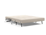 Cubed 160 Chrome sovesofa i 612 Blida Sand Grey, slået ud til seng