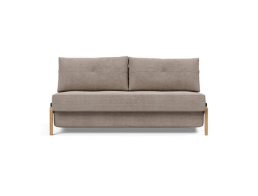 Cubed 160 Wood sovesofa i 318 Cordufine Beige, set forfra
