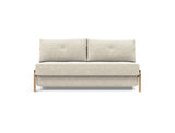 Cubed 160 Wood sovesofa i 357 Taura Off White, set forfra