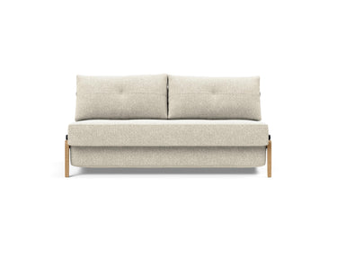 Cubed 160 Wood sovesofa i 357 Taura Off White, set forfra