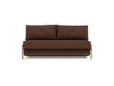 Cubed 160 Wood sovesofa i 359 Taura Cappuccino, set forfra