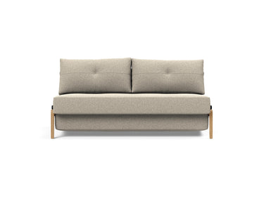Cubed 160 Wood sovesofa i 539 Bouclé Beige, set forfra