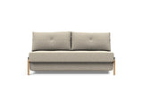 Cubed 160 Wood sovesofa i 539 Bouclé Beige, set forfra