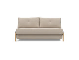 Cubed 160 Wood sovesofa i 612 Blida Sand Grey, set forfra
