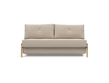 Cubed 160 Wood sovesofa i 612 Blida Sand Grey, set forfra