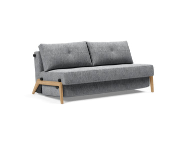 Cubed 160 Wood sovesofa i 565 Twist Granite, set skråt forfra