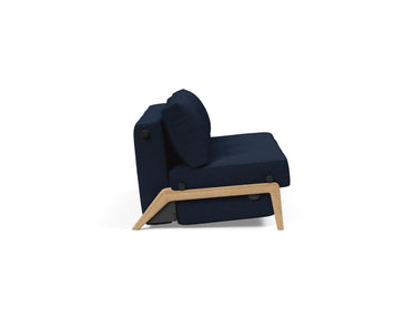 Cubed 160 Wood sovesofa i 528 Mixed Dance Blue, set fra siden