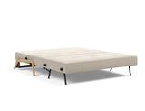 Cubed 160 Wood sovesofa i 612 Blida Sand Grey, slået ud til seng