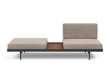 Puri daybed med valnøddebord i 318 Cordufine Beige, set forfra