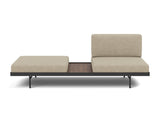Puri daybed med valnøddebord i 356 Taura Sand, set forfra