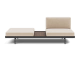 Puri daybed med valnøddebord i 410 Esina Almond, set forfra