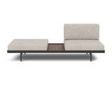 Puri daybed med valnøddebord i 471 Yuveno Sand, set forfra