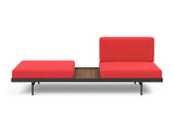 Puri daybed med valnøddebord i 511 Elegance Red, set forfra