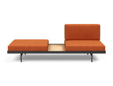 Puri daybed med egetræsbord i 412 Esina Rust Orange, set forfra