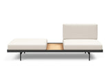 Puri daybed med egetræsbord i 531 Bouclé Off White, set forfra