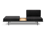 Puri daybed med egetræsbord i 550 Faunal Black, set forfra