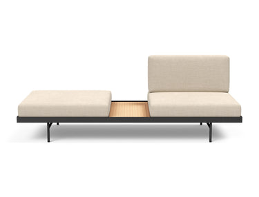 Puri daybed med egetræsbord i 586 Phobos Latte, set forfra