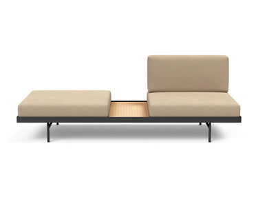 Puri daybed med egetræsbord i 587 Phobos Mocha, set forfra