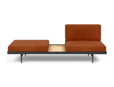 Puri daybed med egetræsbord i 595 Corduroy Burnt Orange, set forfra