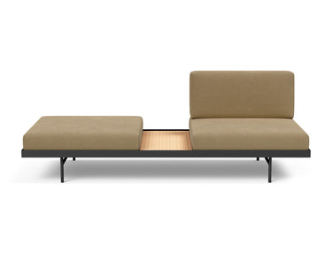 Puri daybed med egetræsbord i 860 Yogia Olive Brown, set forfra