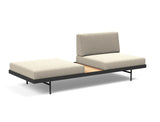 Puri daybed med egetræsbord i 539 Bouclé Beige, set skråt forfra