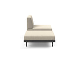Puri daybed med valnøddebord i 539 Bouclé Beige, set fra siden