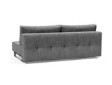 Supremax D.E.L. sovesofa i 563 Twist Charcoal, set skråt bagfra