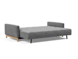 Pyxis D.E.L. sovesofa i 563 Twist Charcoal, slået ud til seng