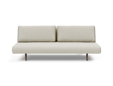 Unfurl Lounger sovesofa i 527 Mixed Dance Natural, set forfra