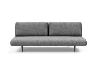 Unfurl Lounger sovesofa i 563 Twist Charcoal, set forfra