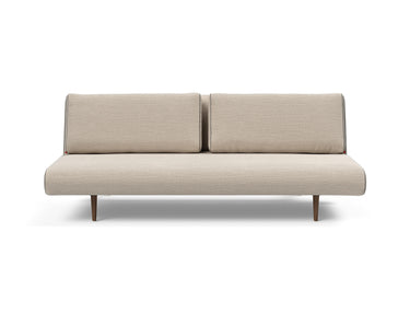 Unfurl Lounger sovesofa i 612 Blida Sand Grey, set forfra