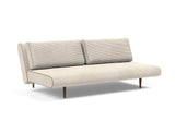 Unfurl Lounger sovesofa i 594 Corduroy Ivory, set skråt forfra