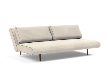 Unfurl Lounger sovesofa i 594 Corduroy Ivory, med ryglænet lænet halvt tilbage