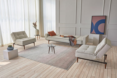 Dublexo Styletto Dark Wood sovesofa i 527 Mixed Dance Natural i en stue, billede 6
