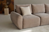 Norum sovesofa med chaiselong og Curve armlæn i 417 Esina Mocha i en stue, billede 5