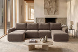 Norum sovesofa U-form med Curve armlæn i 411 Esina Cedar Brown i en stue