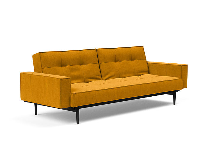 Splitback Styletto Sovesofa Black Wood med armlæn