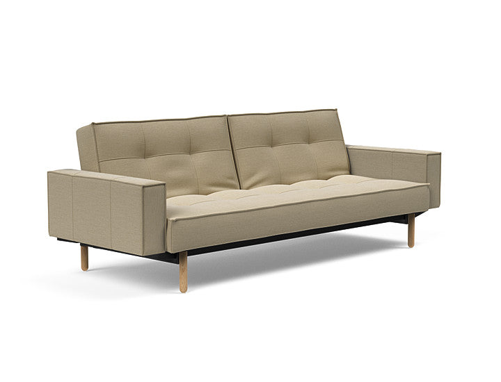 Splitback Styletto Sovesofa Light Wood med armlæn