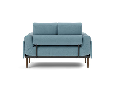 Rollo Styletto daybed med Spring madras i 525 Mixed Dance Light Blue, set bagfra