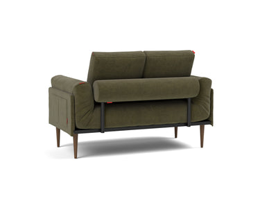Rollo Styletto daybed med Classic madras i 316 Cordufine Pine Green, set skråt bagfra