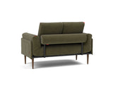 Rollo Styletto daybed med Spring madras i 316 Cordufine Pine Green, set skråt bagfra