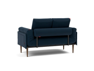 Rollo Styletto daybed med Classic madras i 528 Mixed Dance Blue, set skråt bagfra