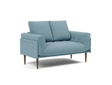 Rollo Styletto daybed med Classic madras i 525 Mixed Dance Light Blue, set skråt forfra